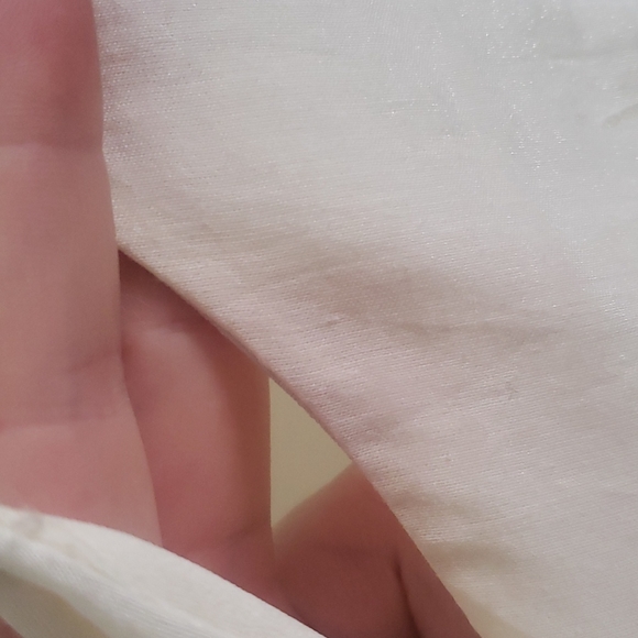 White Maxi Dress with Faint Floral Print - Picture 6 of 9